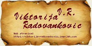 Viktorija Radovanković vizit kartica